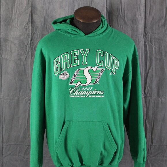 Saskatchewan Roughriders Hoodie (Retro) - 2007 Grey Cup Champions - Men's Large - Picture 4 of 8